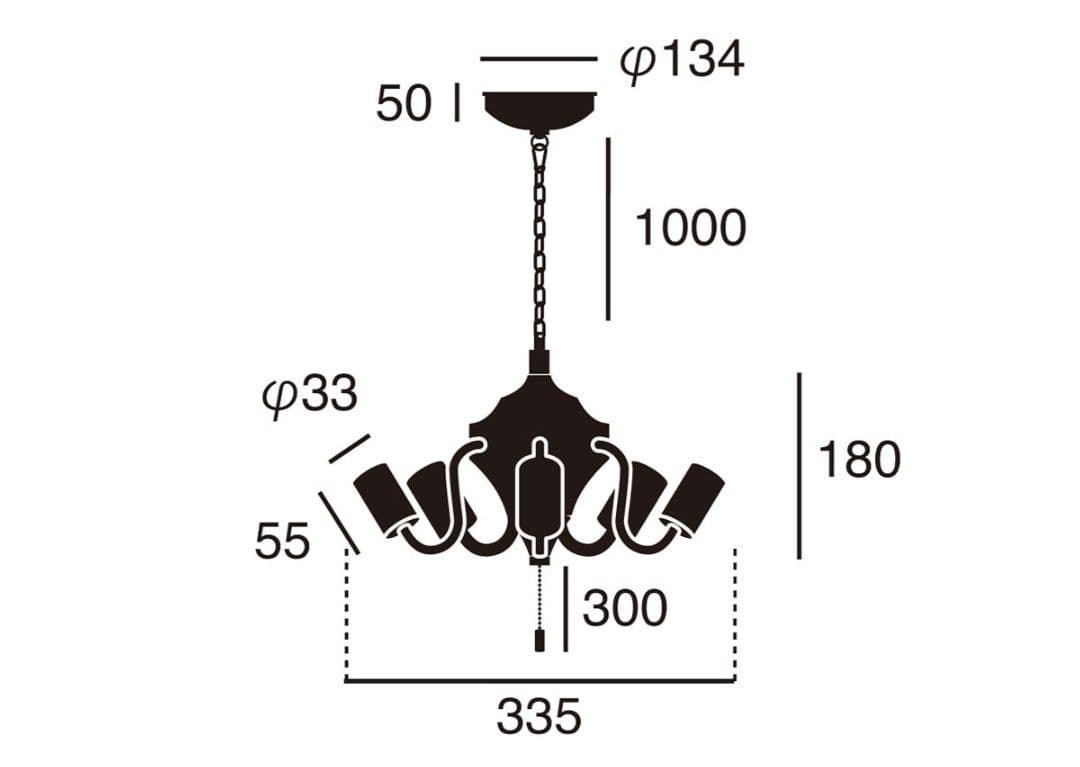 シャンデリア　LED電球付き