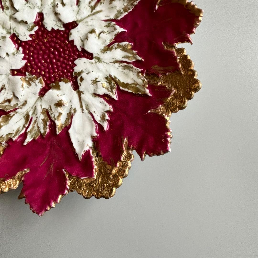 アンティーク　マイセン　豪華なリーフプレート　Meissen【稀少品・美術品】