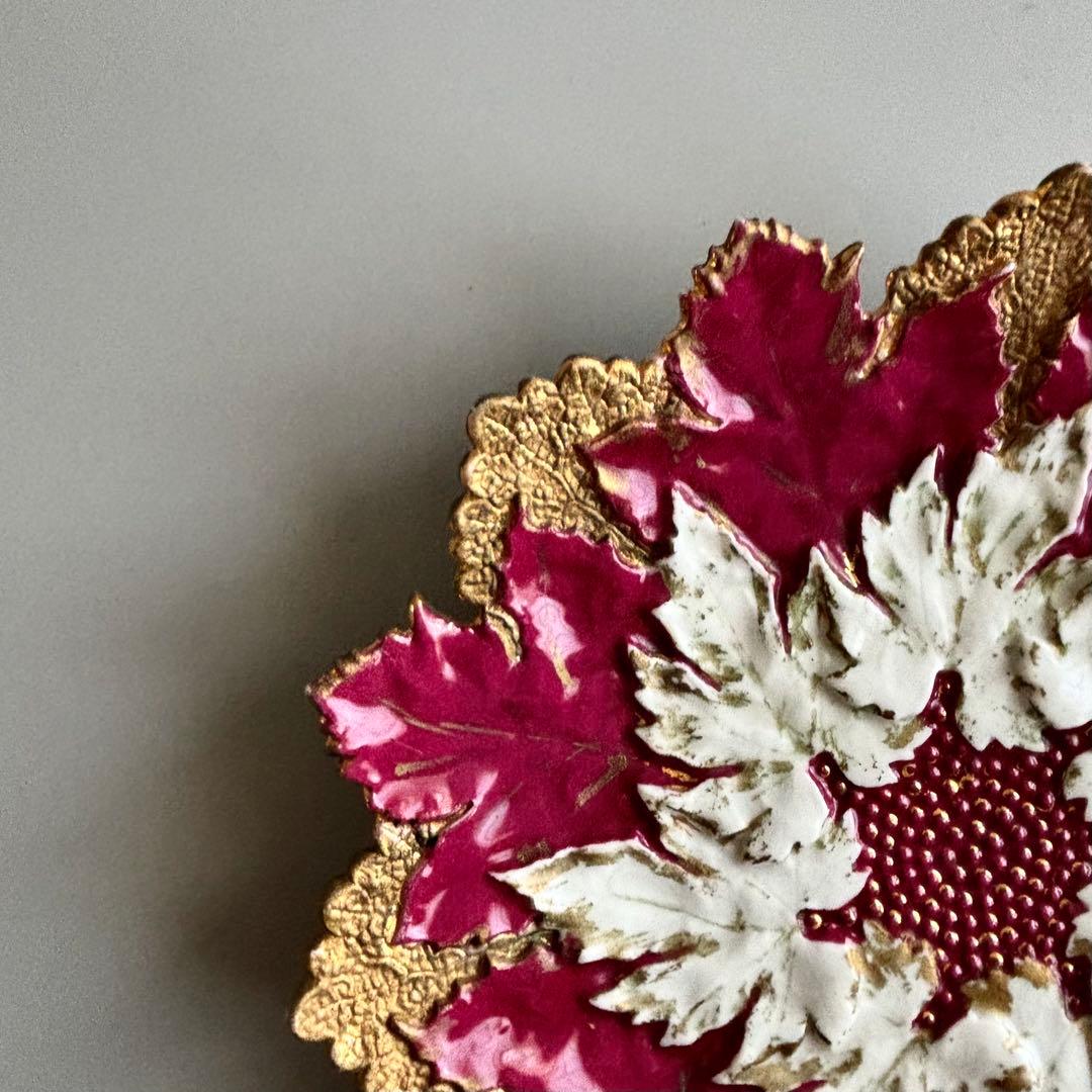 アンティーク　マイセン　豪華なリーフプレート　Meissen【稀少品・美術品】