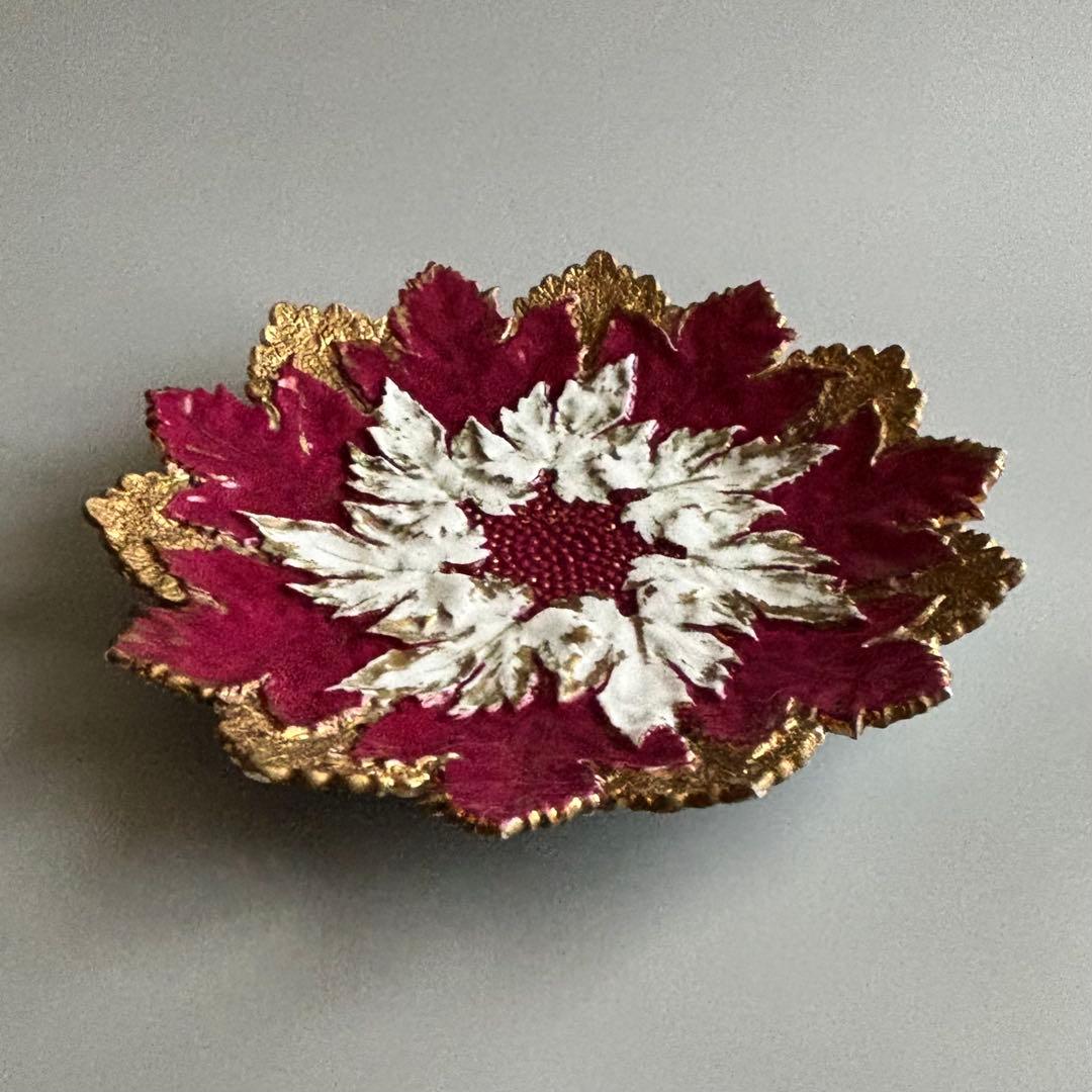 アンティーク　マイセン　豪華なリーフプレート　Meissen【稀少品・美術品】