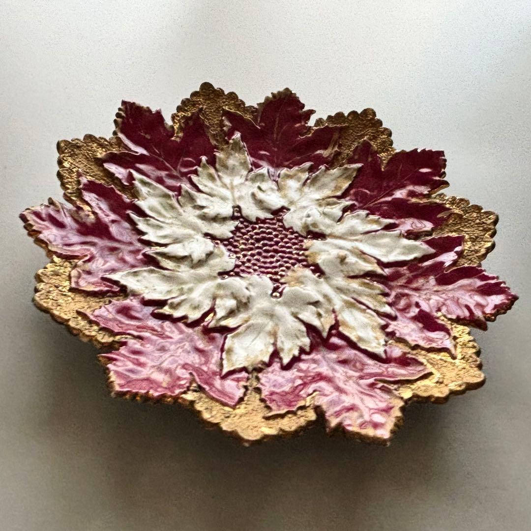アンティーク　マイセン　豪華なリーフプレート　Meissen【稀少品・美術品】