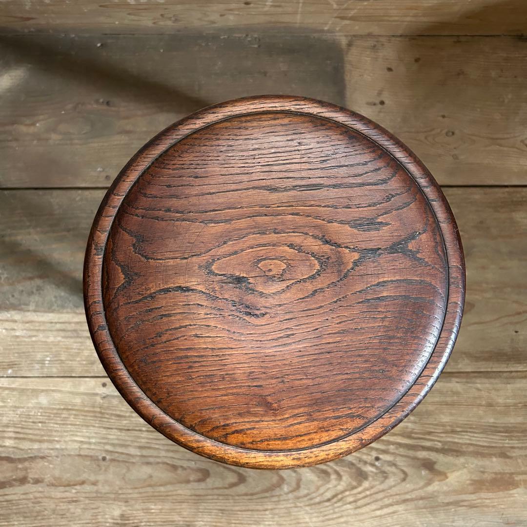 フランスアンティーク 木製 三本脚 スツール ダークブラウン　②