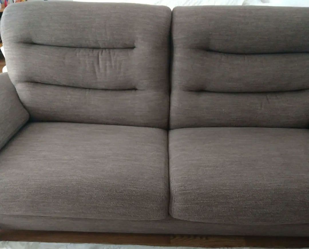 たのメル便の送料込み】ニトリ 3人掛けファブリックソファ ダークモカ