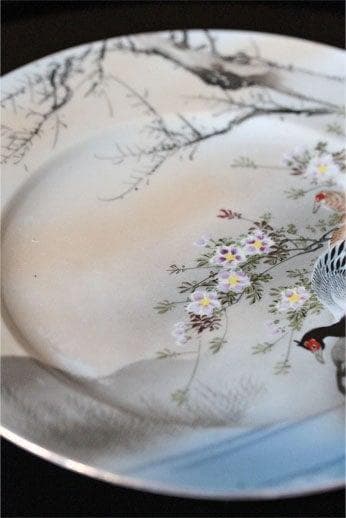 オールドノリタケ 金彩プレート①　百田造　夫婦孔雀絵図