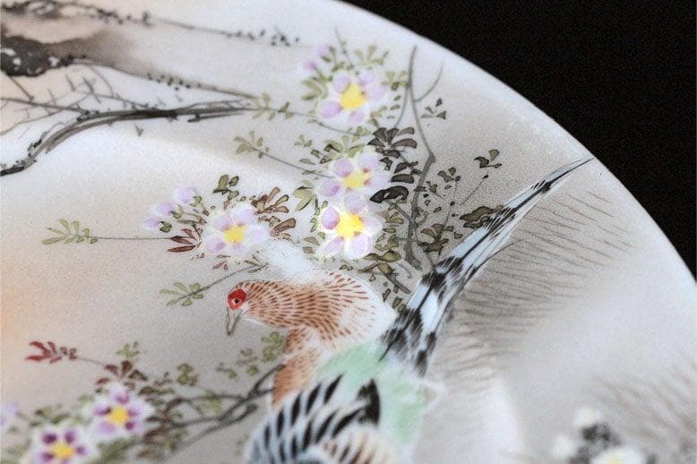 オールドノリタケ 金彩プレート①　百田造　夫婦孔雀絵図