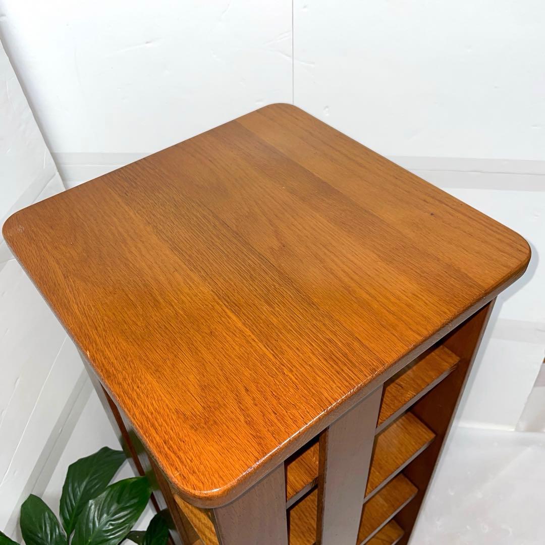 ICO アメリカ製 木製 回転式 CD ラック アンティーク 棚 清掃・磨き