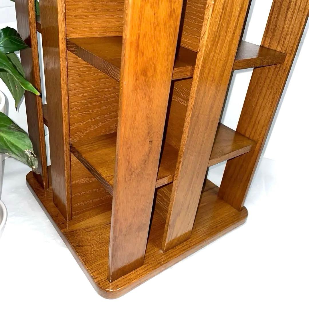 ICO アメリカ製 木製 回転式 CD ラック アンティーク 棚 清掃・磨き