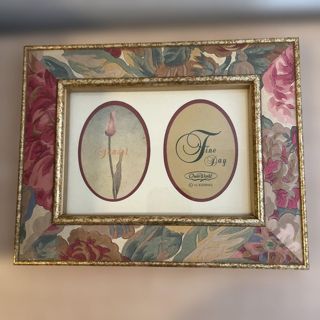 写真入れ フォトフレーム 額縁 花柄 チューリップ 写真立て