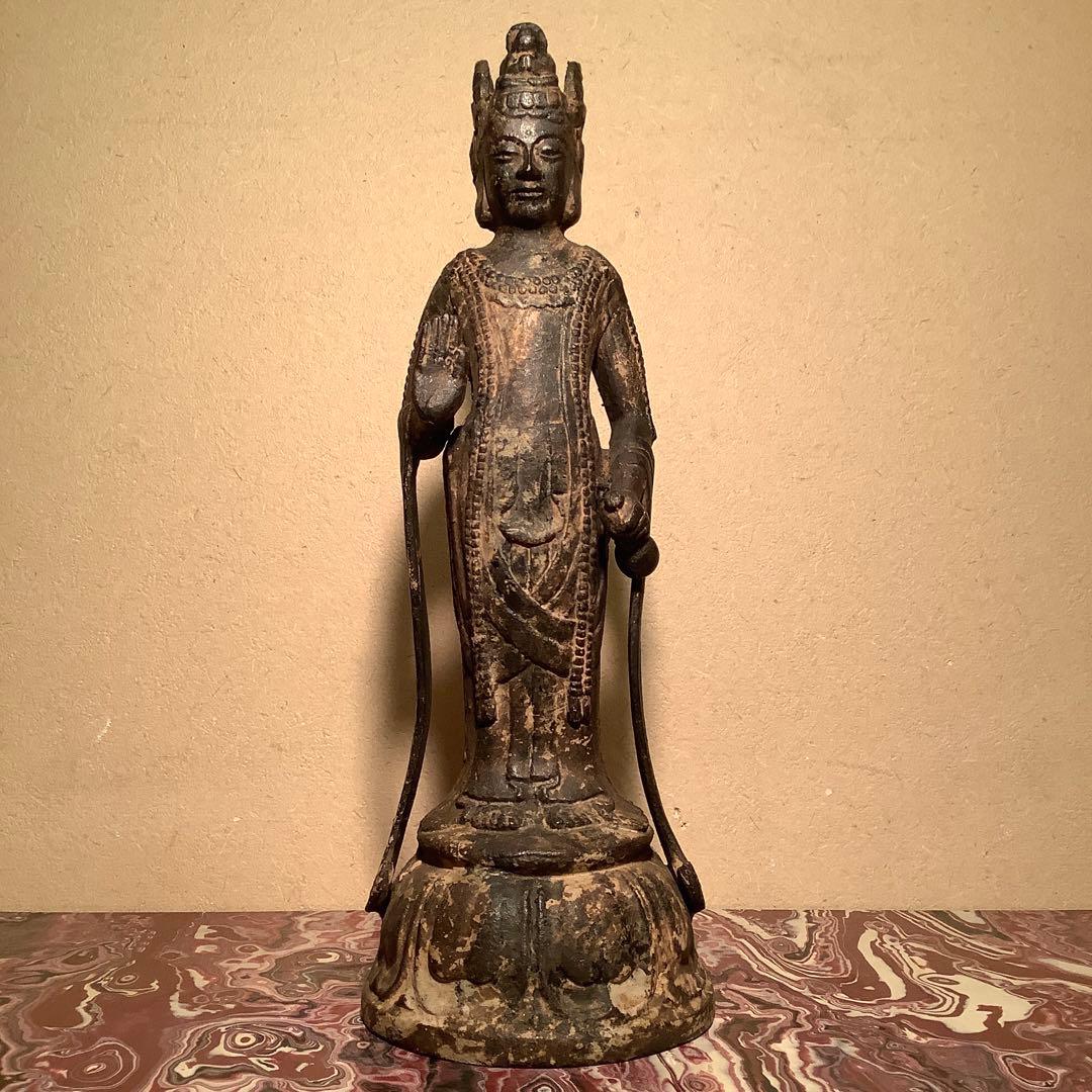 白鳳文化「古鉄・夢違観音菩薩立像」法隆寺・平城京・天平文化・鐵鋳