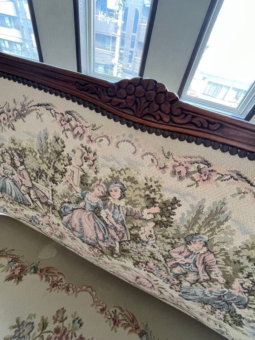 ①バラ売り不可　①〜④セット販売のみ　ロココ調 ゴブラン織り 猫脚　応接セット