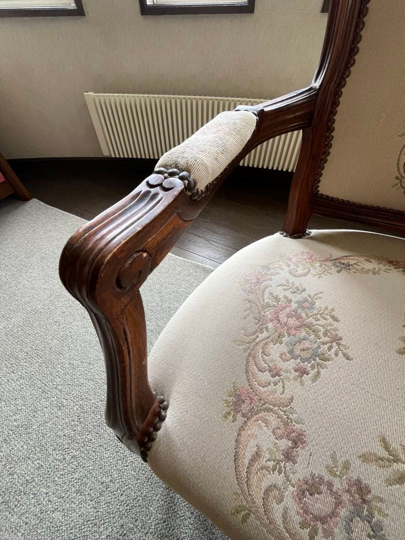 ①バラ売り不可　①〜④セット販売のみ　ロココ調 ゴブラン織り 猫脚　応接セット