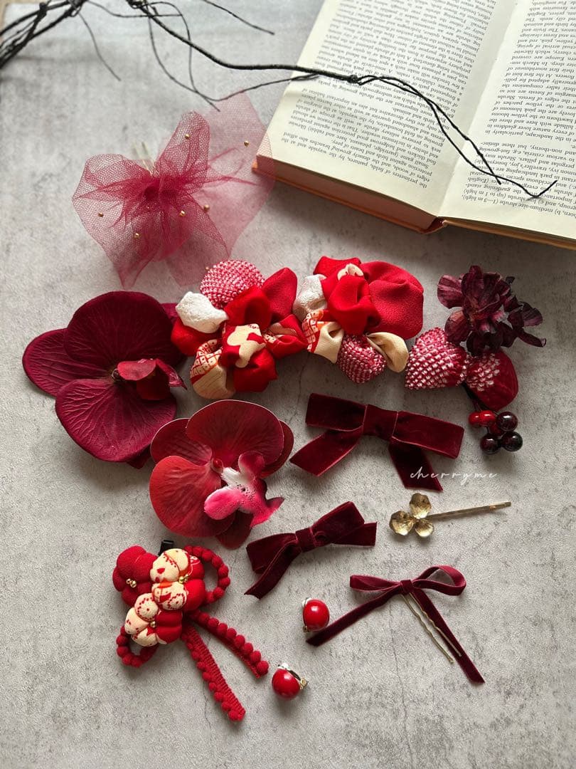 ふ*か様 七五三　七五三髪飾り　ヘッドドレス　着物髪飾り　リメイク髪飾り　051