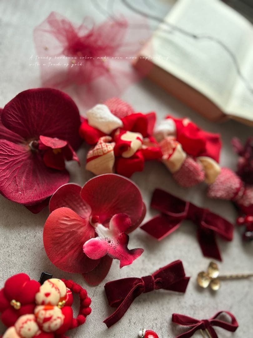 ふ*か様 七五三　七五三髪飾り　ヘッドドレス　着物髪飾り　リメイク髪飾り　051