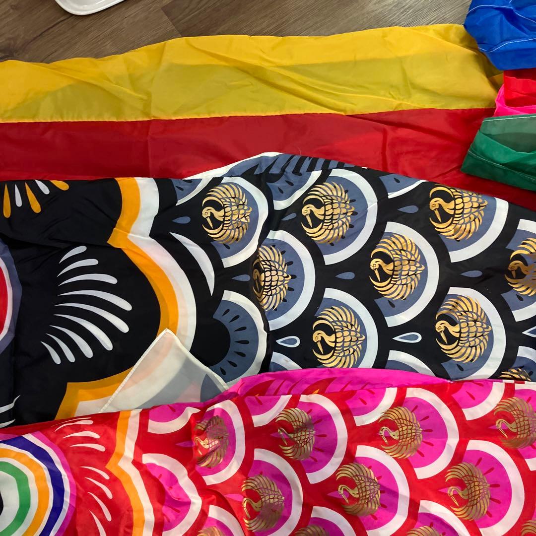 3F 鯉のぼり フルセット ゴールド鯉 吹き流し 矢車 ロープ付 ポール付き