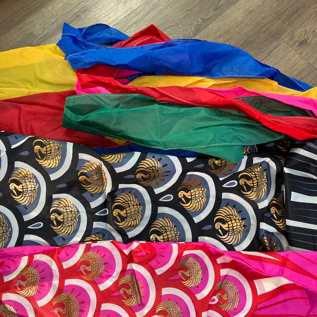 3F 鯉のぼり フルセット ゴールド鯉 吹き流し 矢車 ロープ付 ポール付き