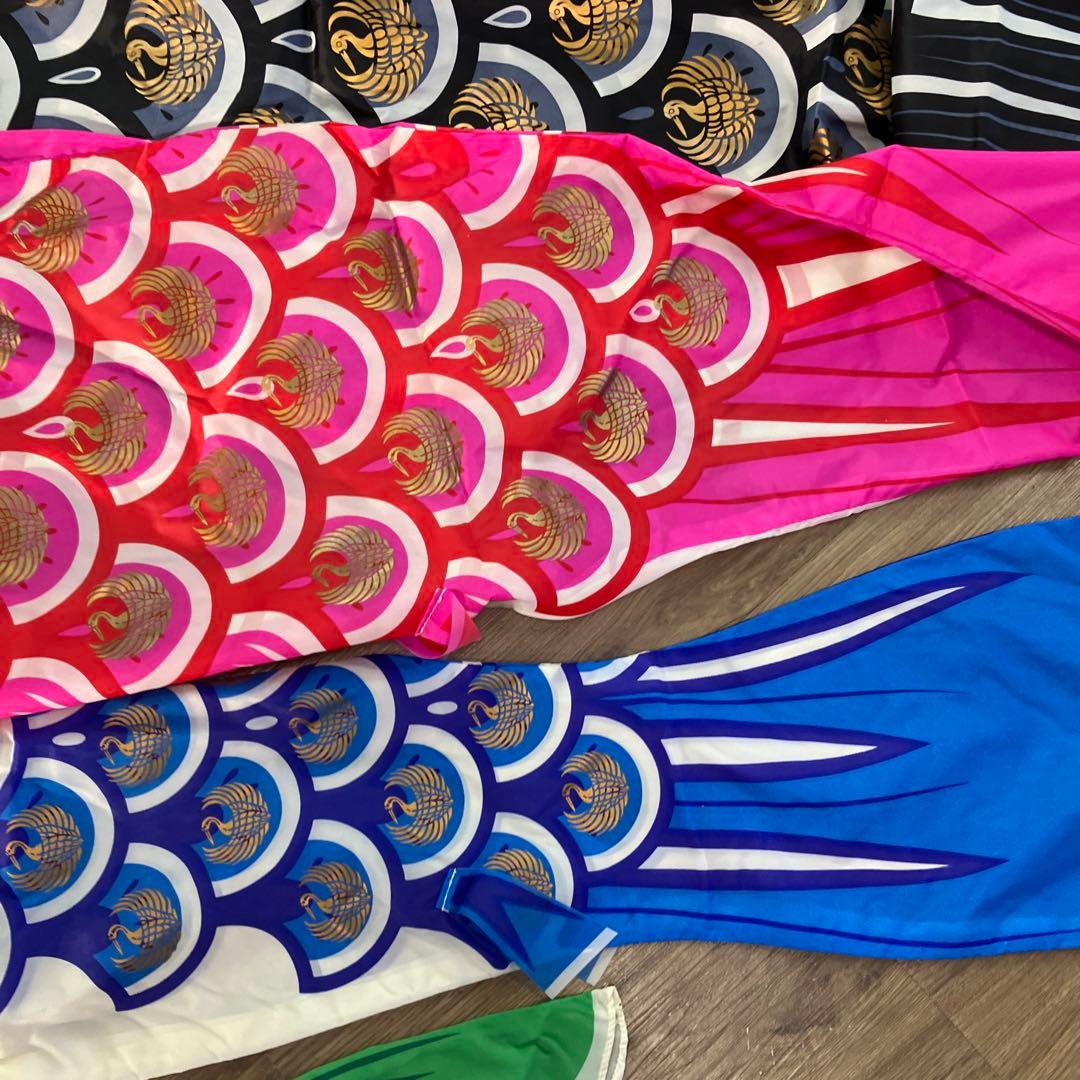 3F 鯉のぼり フルセット ゴールド鯉 吹き流し 矢車 ロープ付 ポール付き