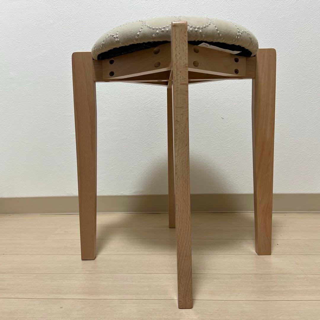 ミナペルホネン スツール タンバリン 角脚 【エクリュ/ライトブルー】椅子