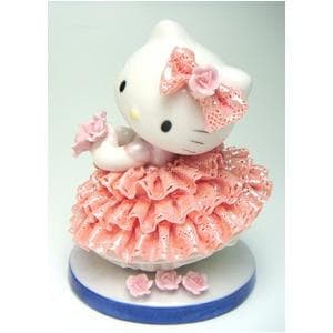 ★ハローキティ★レースドール★陶製人形★【ピンク】★磁器★日本製★
