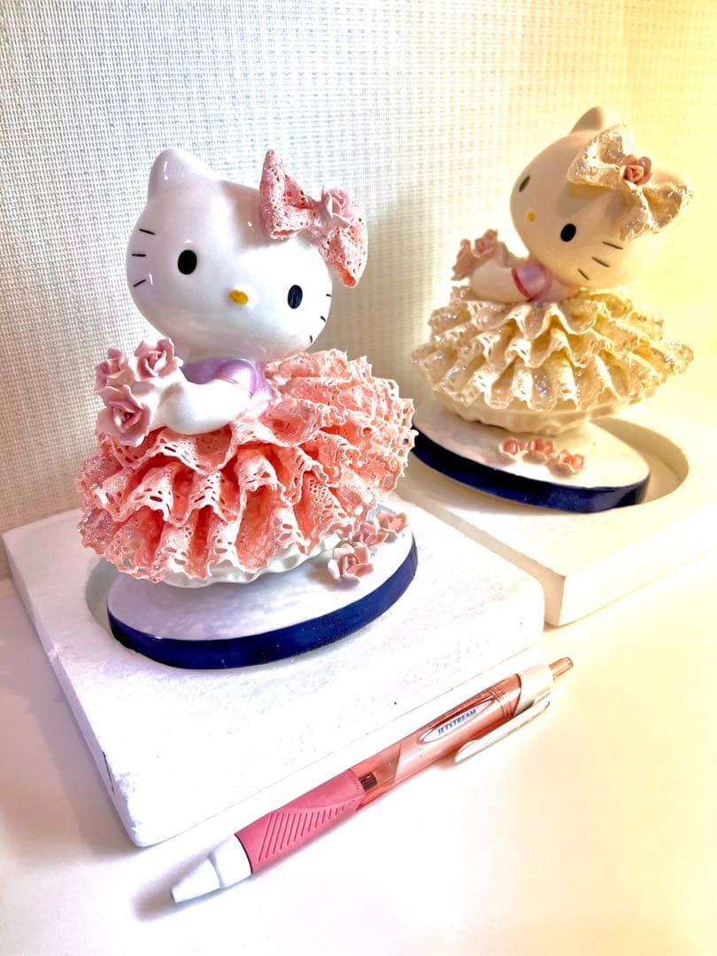★ハローキティ★レースドール★陶製人形★【ピンク】★磁器★日本製★