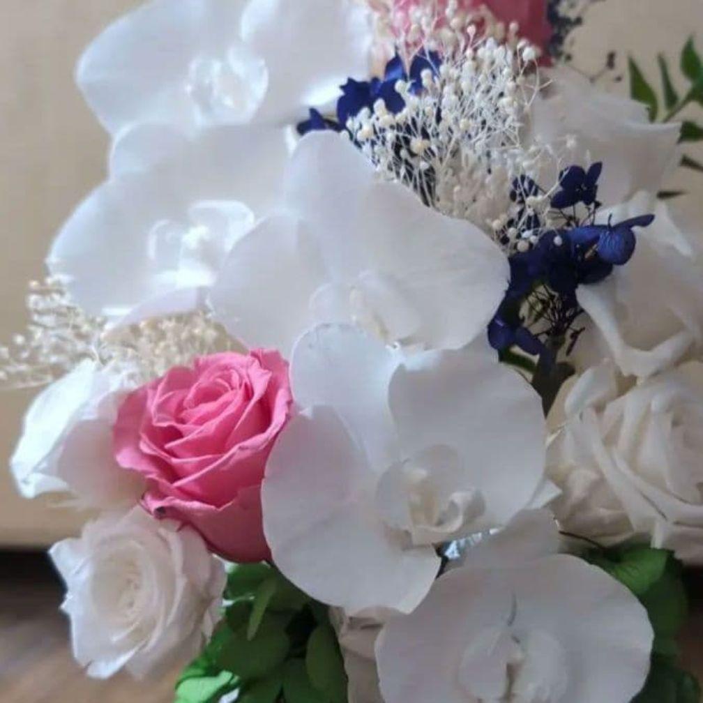極上フラワーアレンジ　 プリザーブドフラワー　胡蝶蘭　造花無し