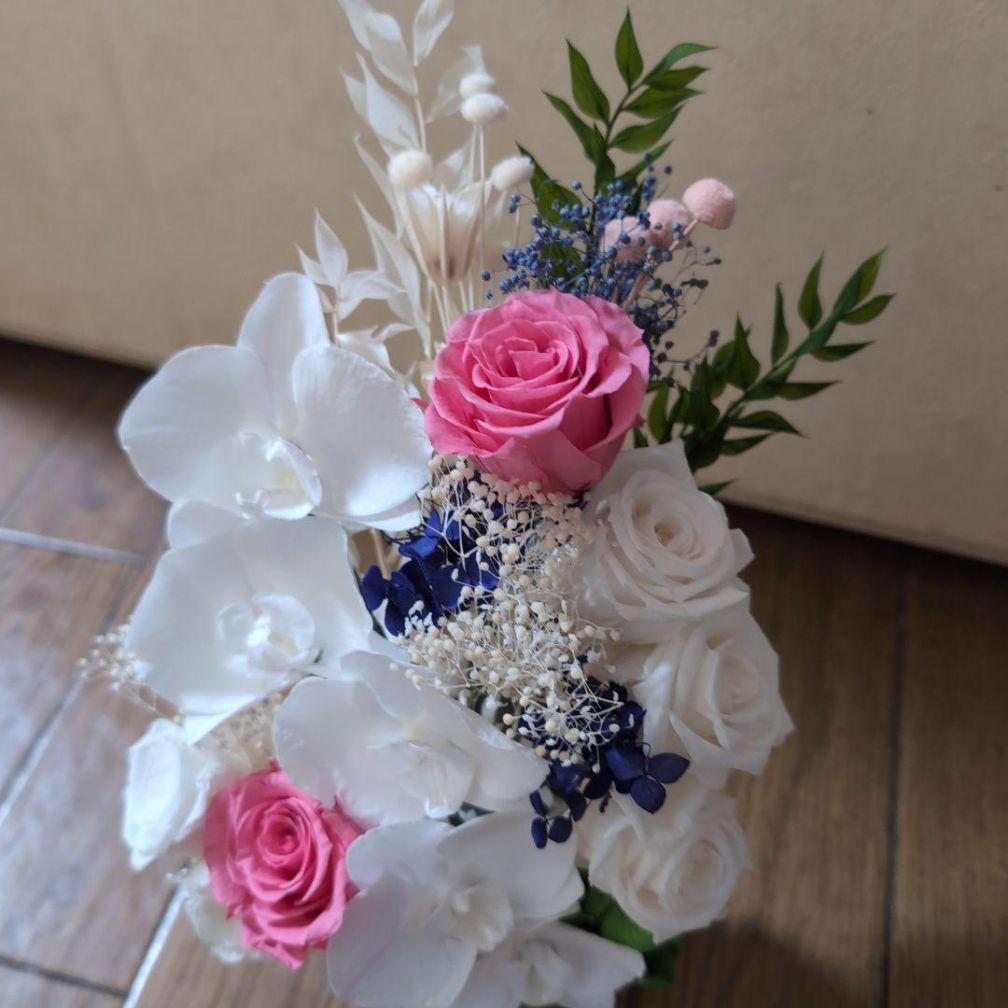 極上フラワーアレンジ　 プリザーブドフラワー　胡蝶蘭　造花無し