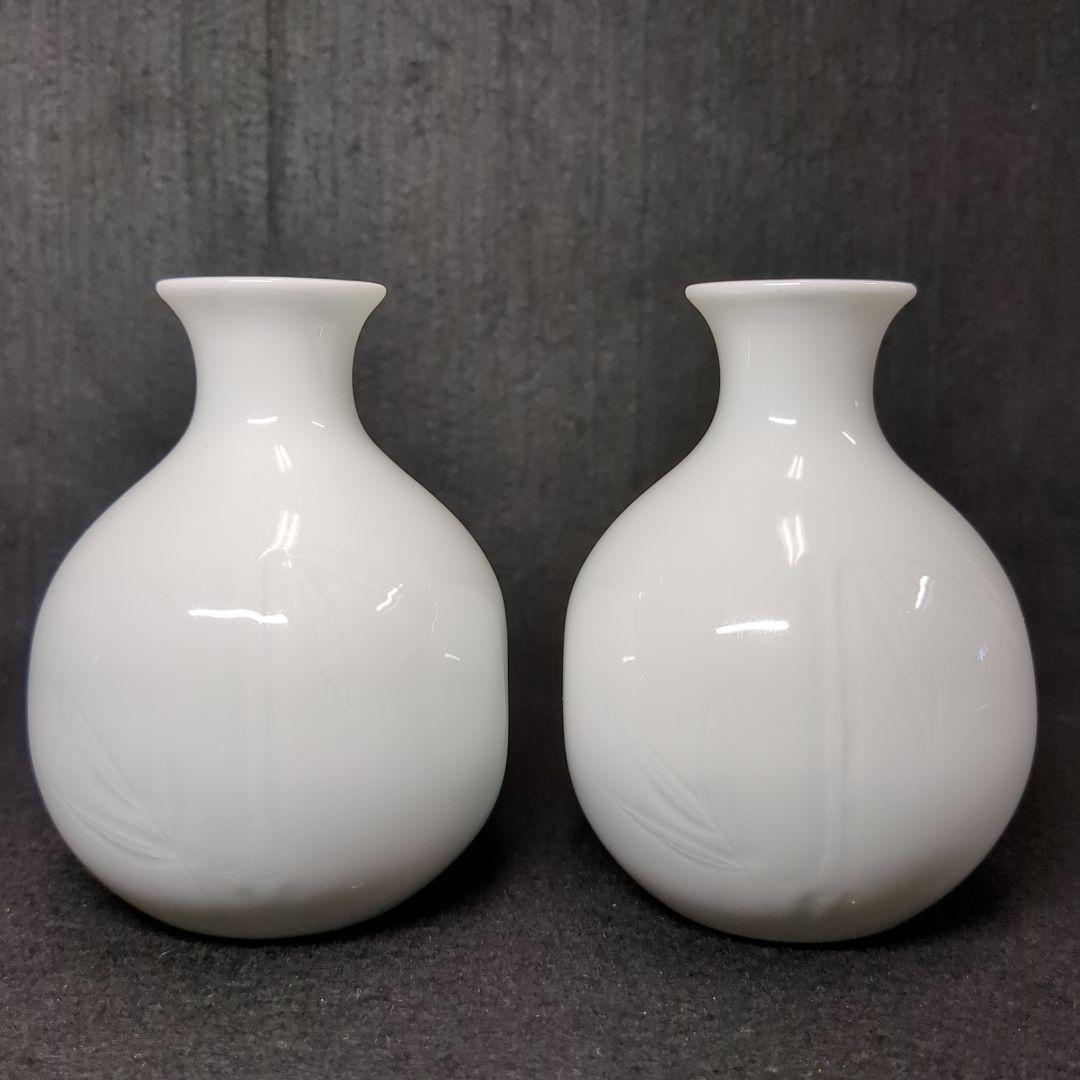 高麗庵 清六窯 中村清六作 白磁彫刻竹文 酒器揃 重要無形文化財指定