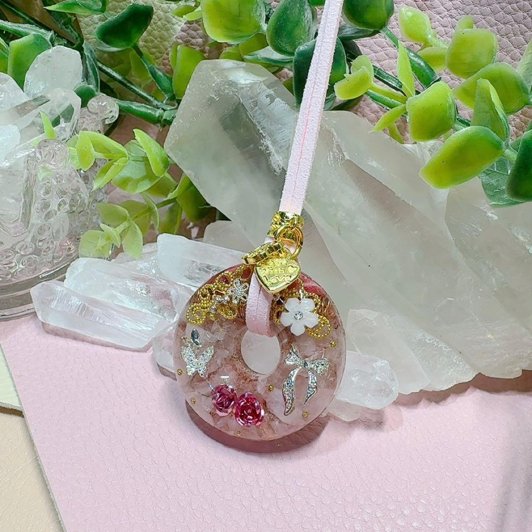 癒しのオルゴナイト❤️ローズクォーツ＋ロードナイトのドーナツ型♡