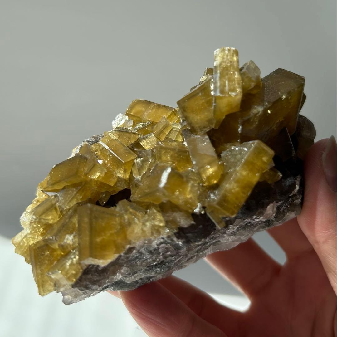 バライト（重晶石）　フローライト共生原石　中国江西省産