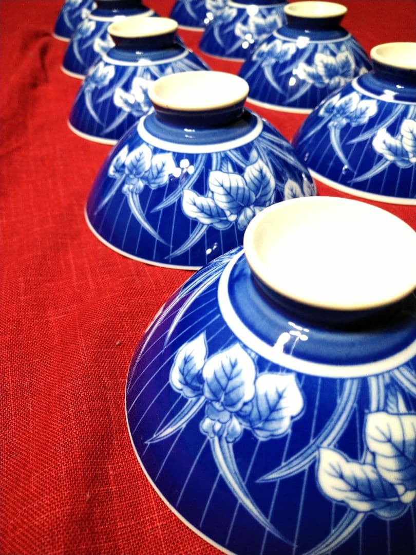 ♢染付け「呉須」【有田焼】♥50年前ヴィンテージ品♥高級感漂うお茶碗