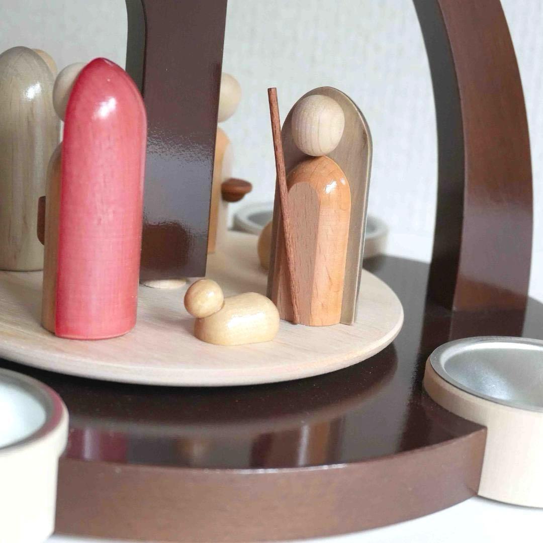 ドイツ ティーライトピラミッド（キリスト生誕）木製工芸品 エルツ山地 ザイフェン