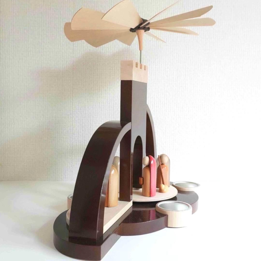 ドイツ ティーライトピラミッド（キリスト生誕）木製工芸品 エルツ山地 ザイフェン
