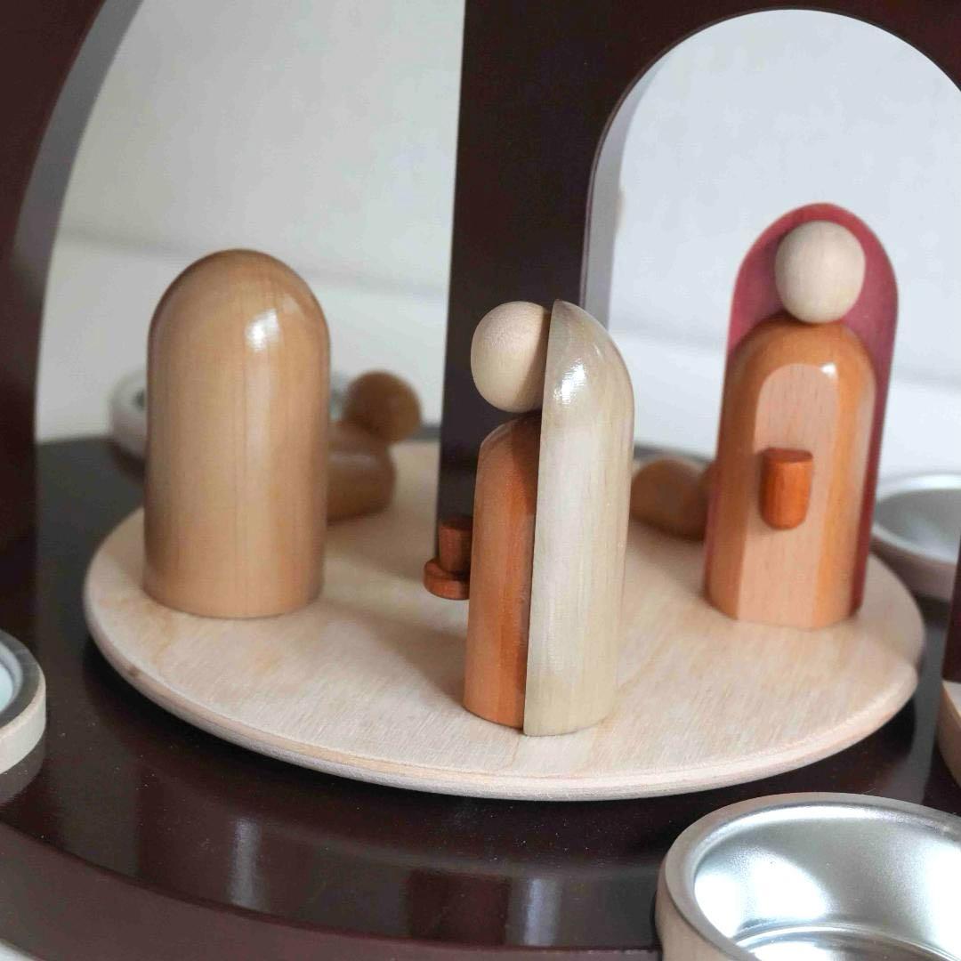 ドイツ ティーライトピラミッド（キリスト生誕）木製工芸品 エルツ山地 ザイフェン