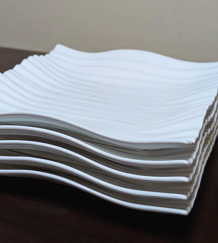 美濃焼　ホワイト　ヨーロピアンウェーブ25cm　5枚セット　匿名配送　送料込み