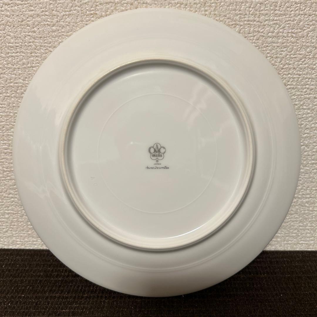 大倉陶園　ブルーフラワー　ハンドデコレーテッド　　デザートプレート　19.5cm