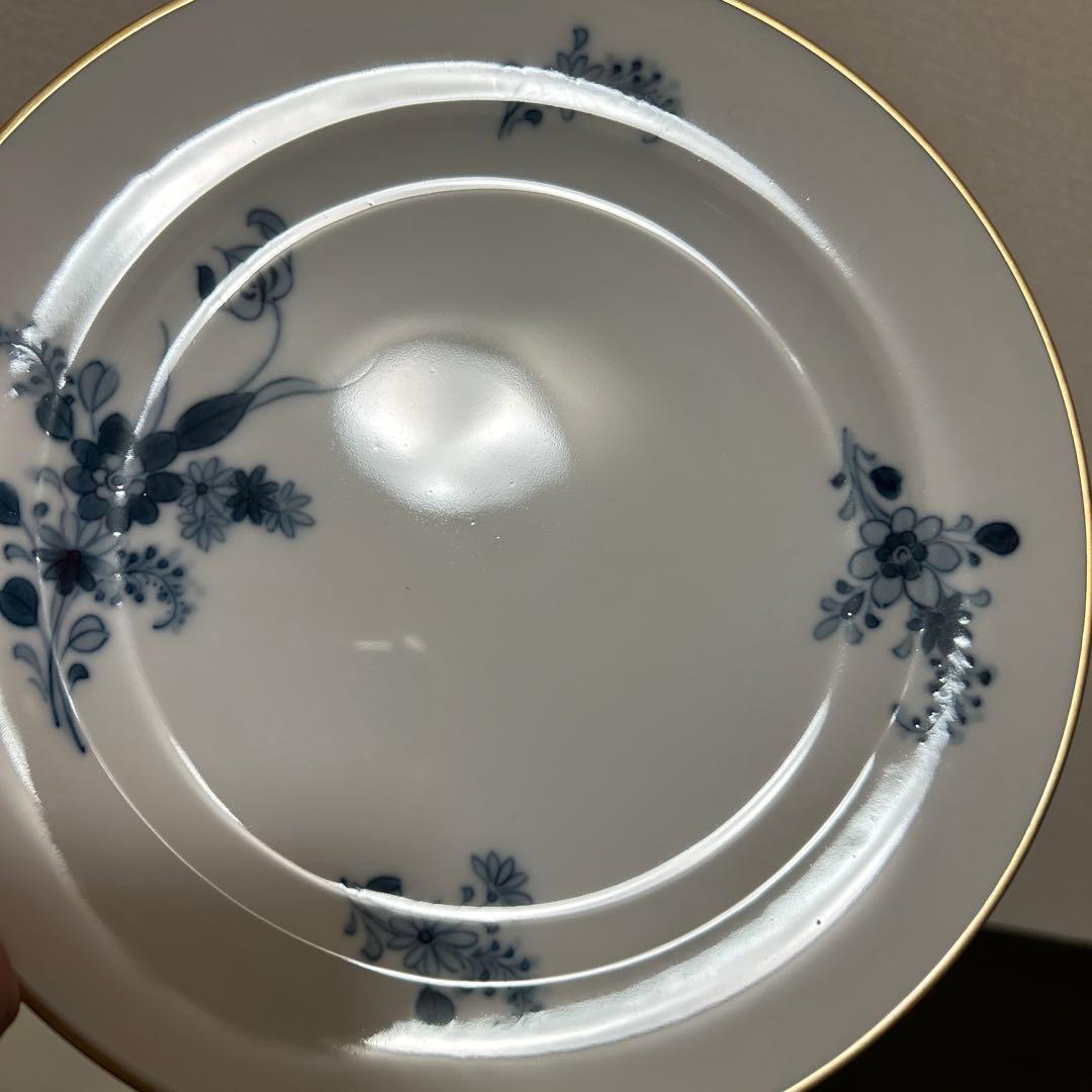 大倉陶園　ブルーフラワー　ハンドデコレーテッド　　デザートプレート　19.5cm