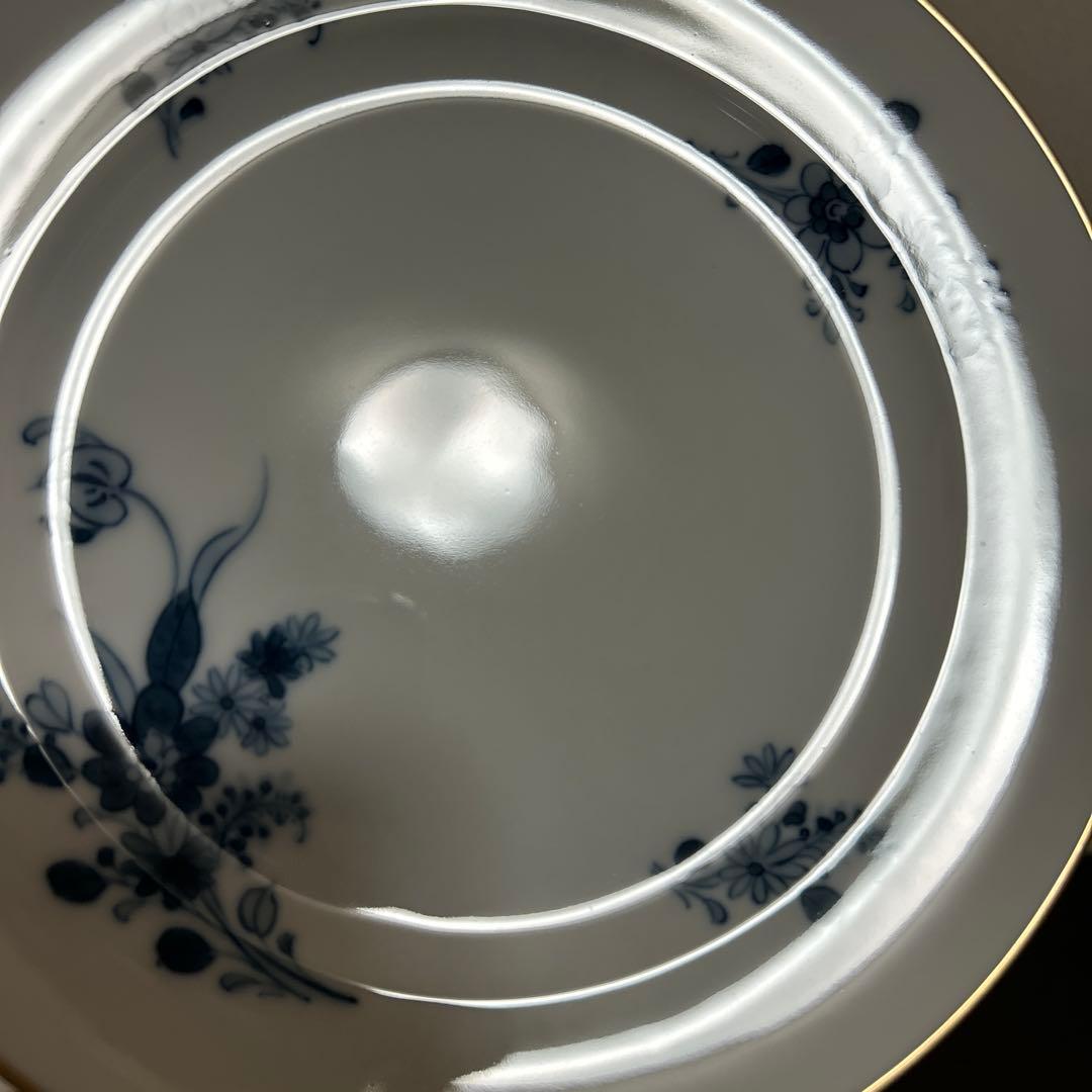 大倉陶園　ブルーフラワー　ハンドデコレーテッド　　デザートプレート　19.5cm