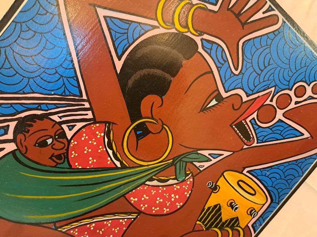 ティンガティンガ 原画 MR•MALIKITA ママアフリカ青