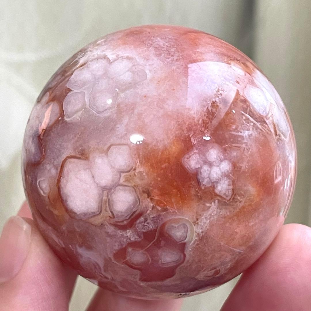 桜瑪瑙 カーネリアン 共生 スフィア 天然石