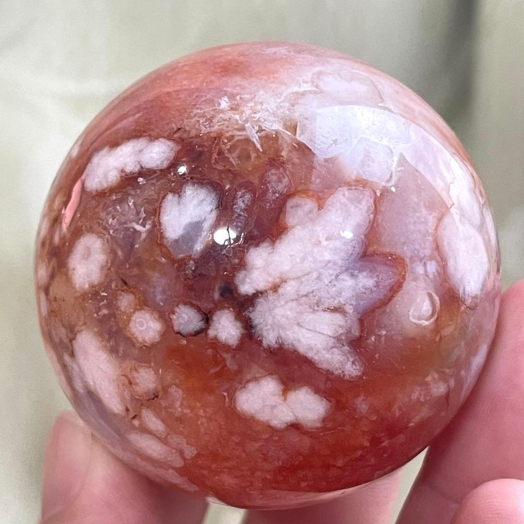 桜瑪瑙 カーネリアン 共生 スフィア 天然石