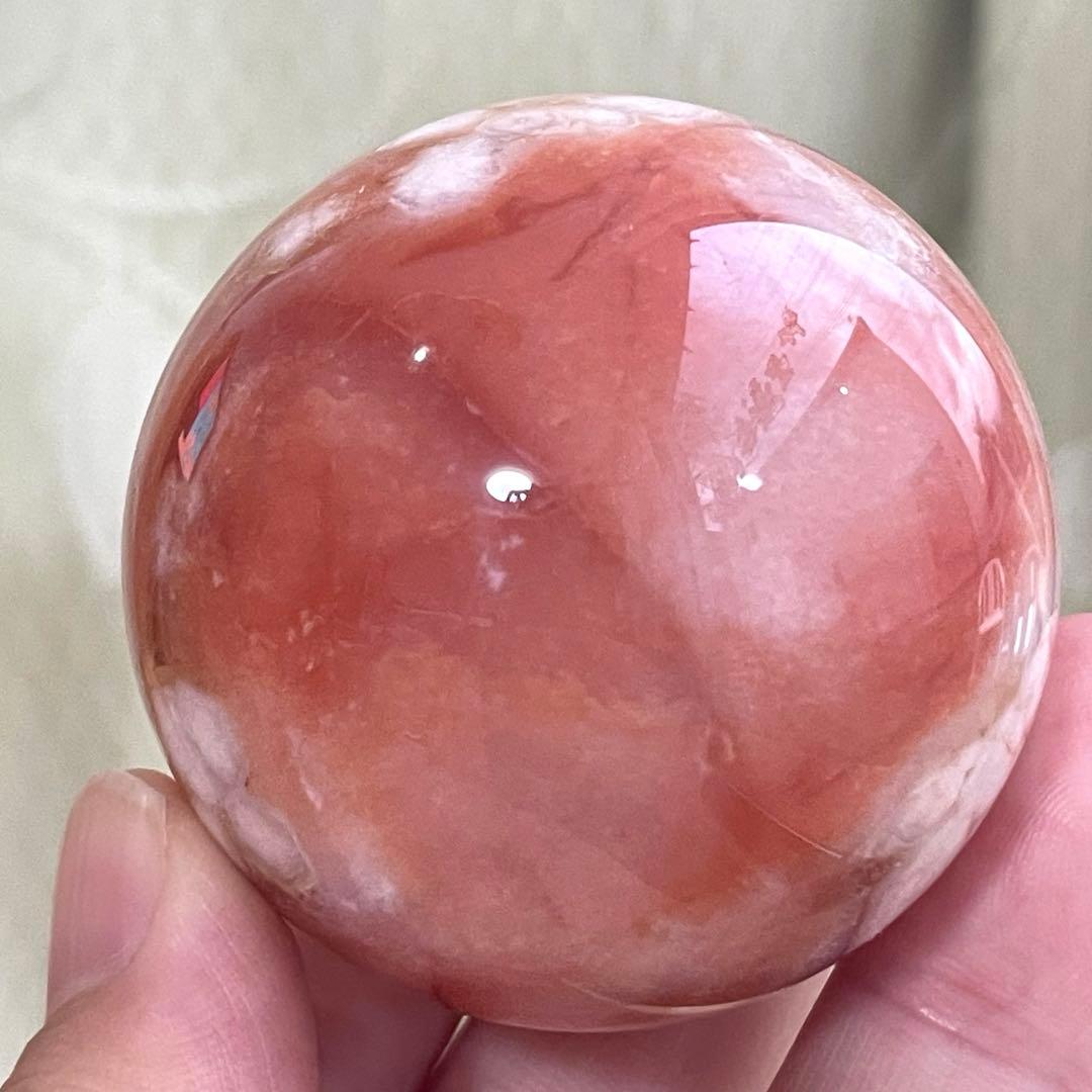 桜瑪瑙 カーネリアン 共生 スフィア 天然石