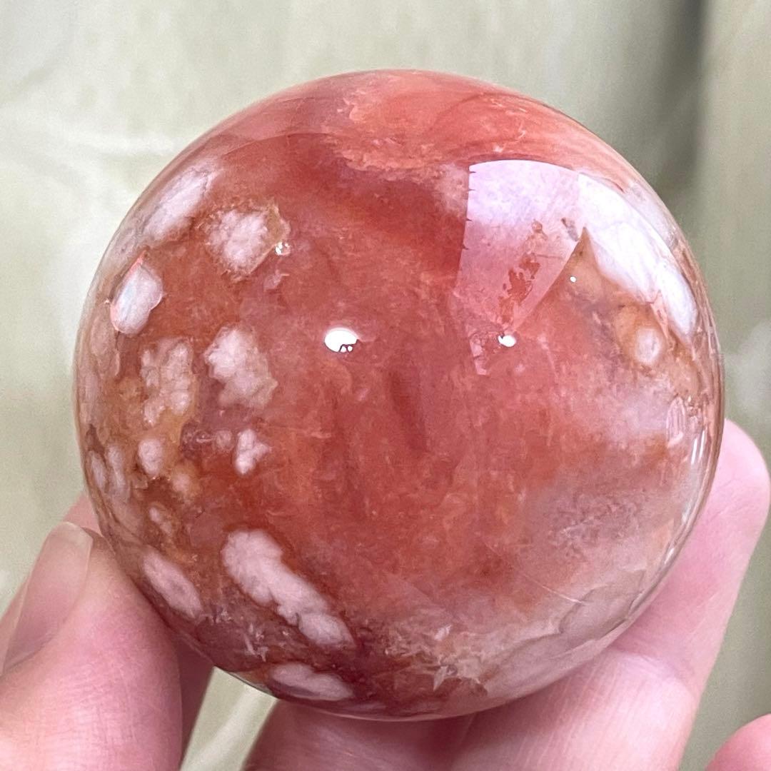 桜瑪瑙 カーネリアン 共生 スフィア 天然石