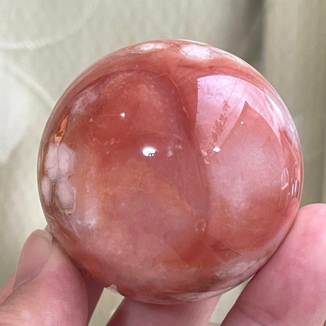 桜瑪瑙 カーネリアン 共生 スフィア 天然石