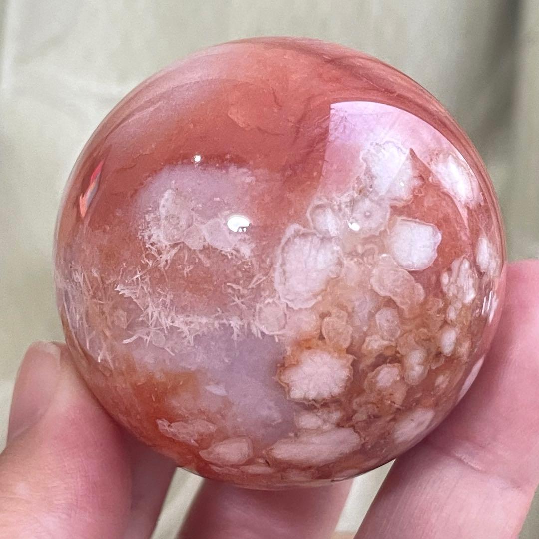 桜瑪瑙 カーネリアン 共生 スフィア 天然石