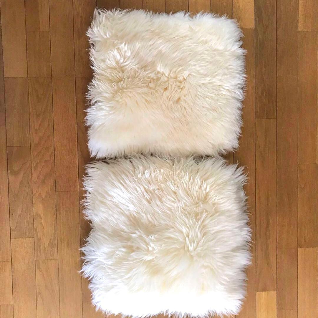 ムートン￼ 座布団￼ ￼￼ クッション￼ 2枚セット