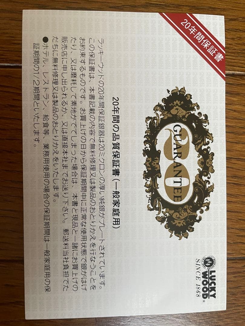 【未使用品】LUCKYWOOD 純銀20μ スプーンセット 6本