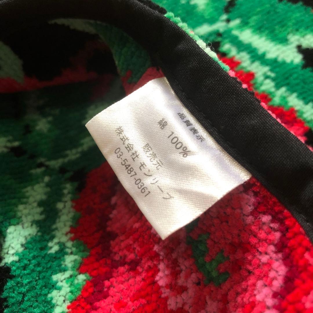 美品 FILLER 花柄 鳳凰柄 シェニール織りタオル生地 エプロン レトロ