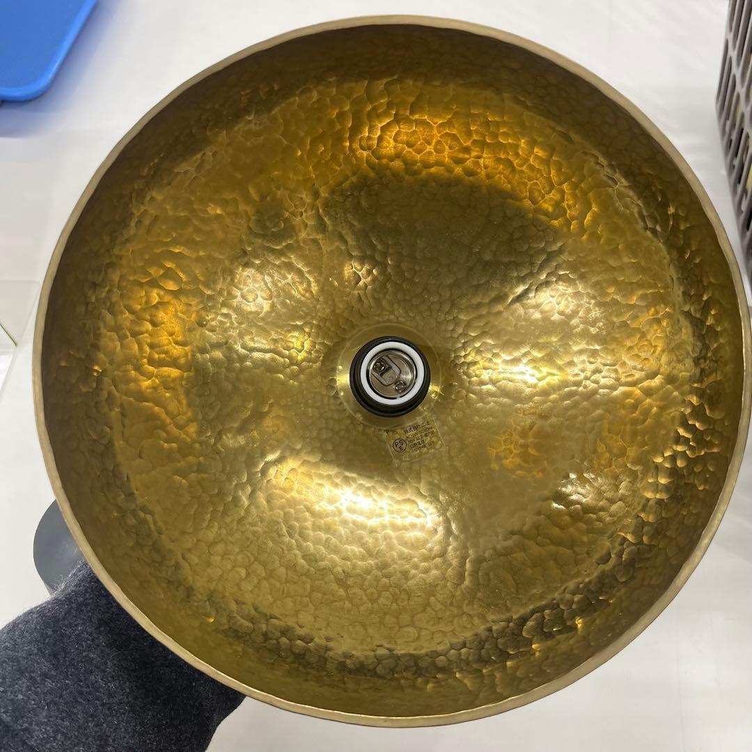 FUTAGAMI 真鍮　ペンダントランプ　鋳肌・半球　鍛金仕上げ　黒ムラ仕上げ