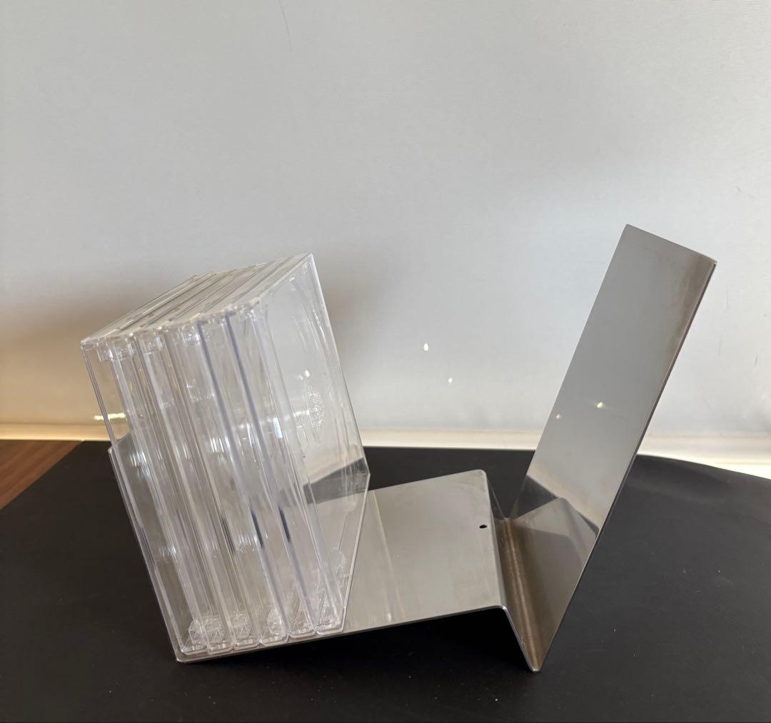 CDスタンド2個セット　ブックスタンド　ステンレス　ミッドセンチュリー　ビームス