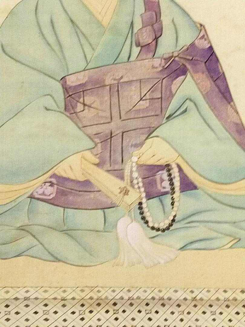 掛軸了見寺拾壱世肖像画桐箱付き掛け軸骨董品