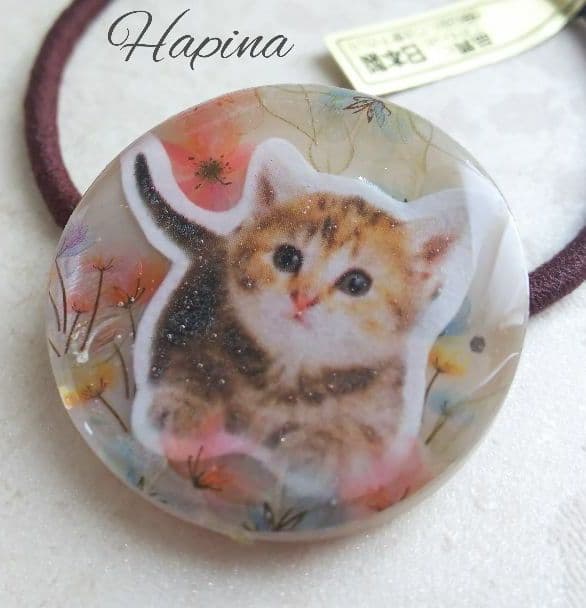 子猫ちゃんラウンドレジンヘアゴム